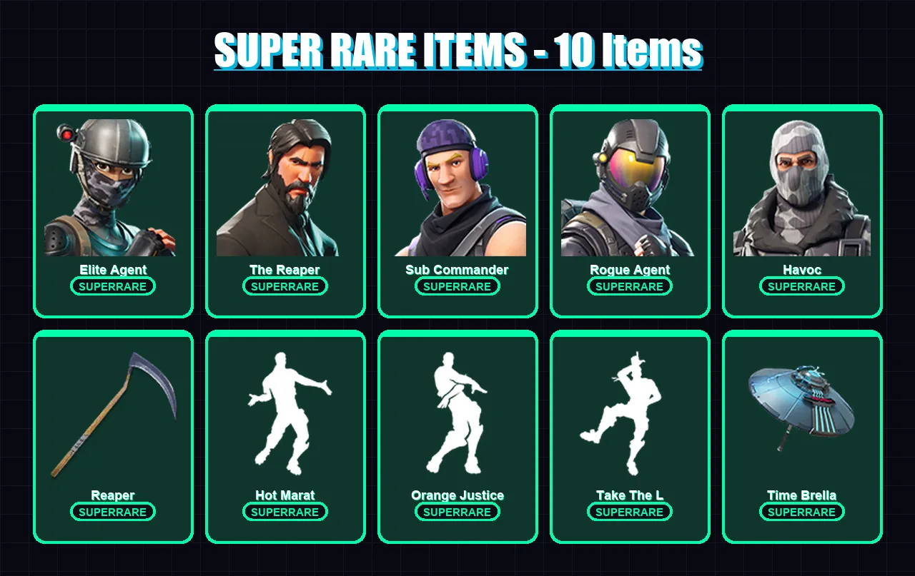 [PC/XBOX/PSN] | Elite Agent | The Reaper | Sub Commander | Rogue Agent | Havoc | 27 skin | 21 pickaxe | 27 emote | 29 glider | Lv372 — Fortnite account