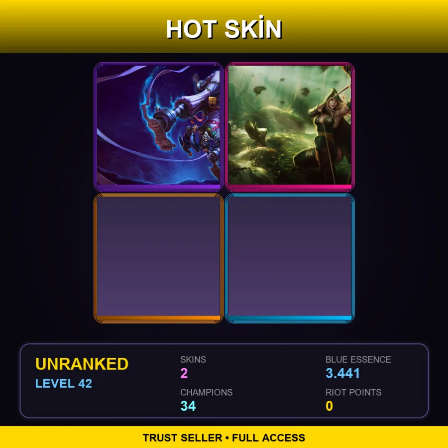 LAN | Lv42 | Unranked | 2 Skin | 34 Champ