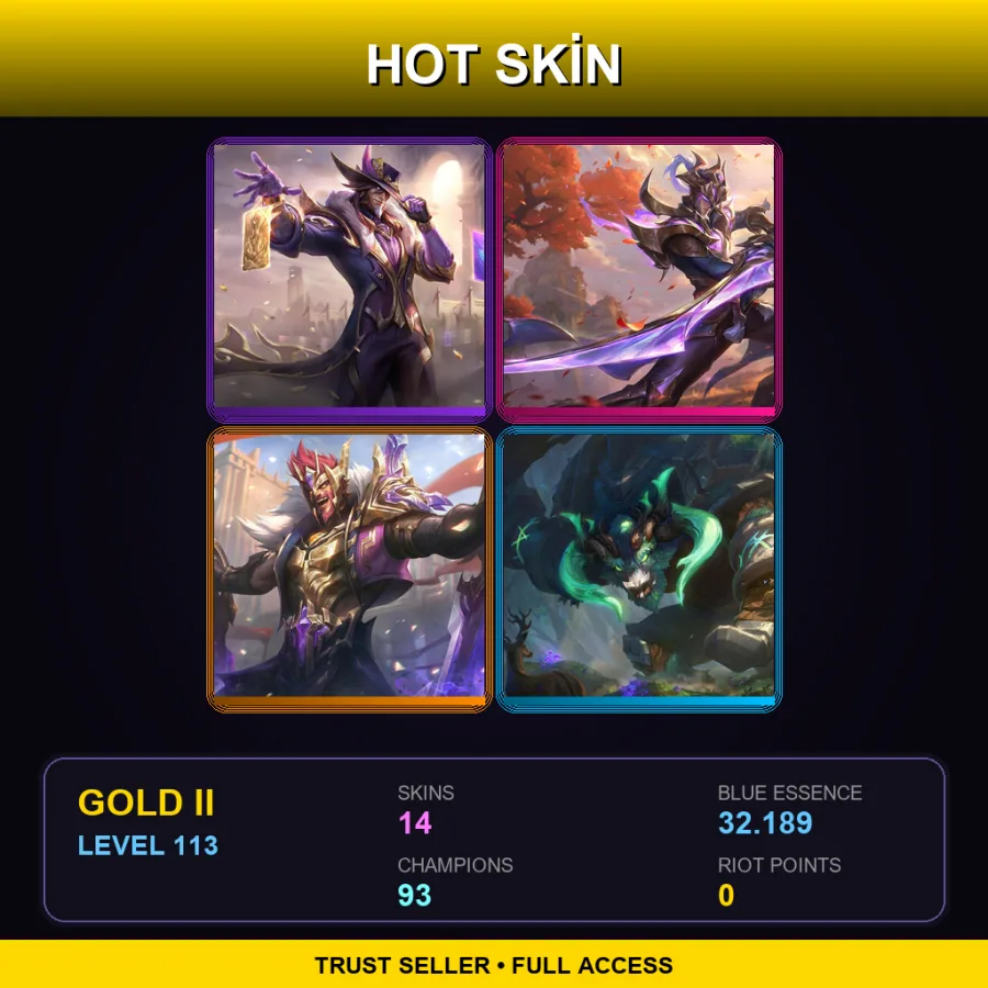 EUNE | Lv113 | Gold II | 14 Skin | 93 Champ