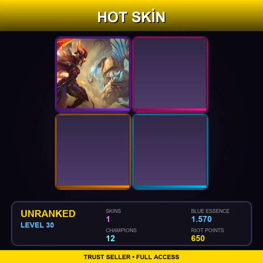 JP | Lv30 | Unranked | 1 Skin | 12 Champ — LoL account