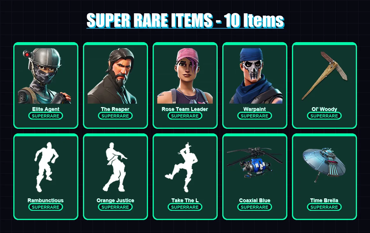 [PS4/PS5/XBOX/PC] | Elite Agent | The Reaper | Rose Team Leader | Warpaint | Blackheart | 40 skin | 39 pickaxe | 46 emote | 51 glider | Lv683 — Fortnite account
