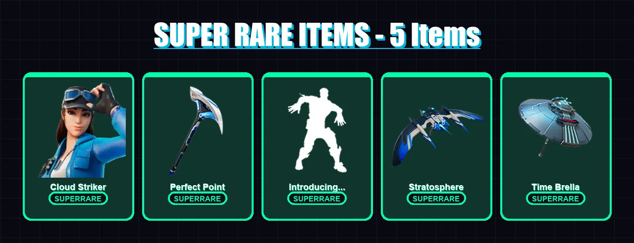 [PC] | Cloud Striker | Fusion | Rox | Joltara | Blackheart | 75 skin | 94 pickaxe | 86 emote | 82 glider | Lv1428