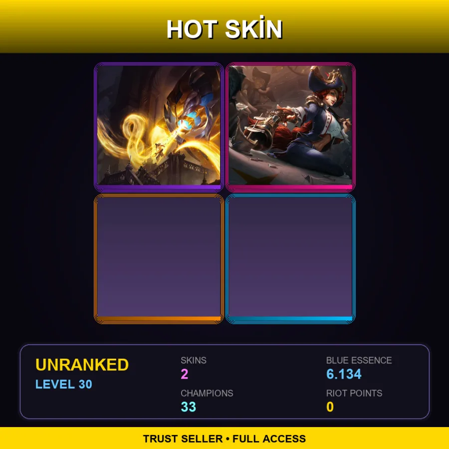 EUNE | Lv30 | Unranked | 2 Skin | 33 Champ