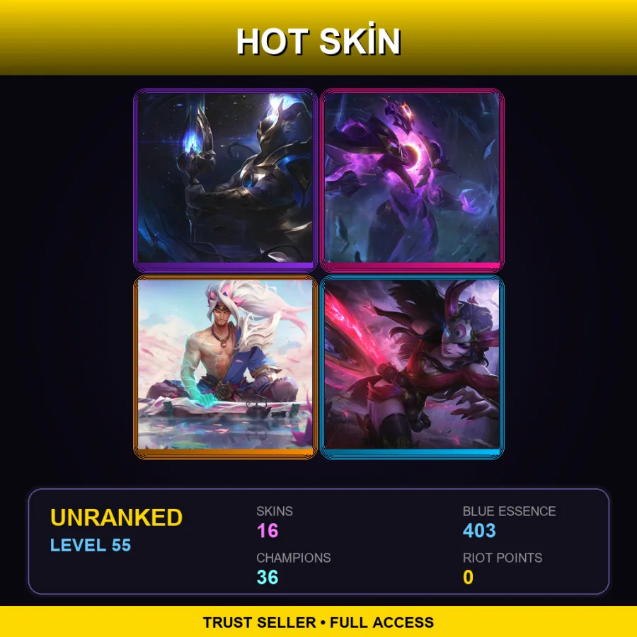 SG | Lv55 | Unranked | 16 Skin | 36 Champ — Old God Ivern