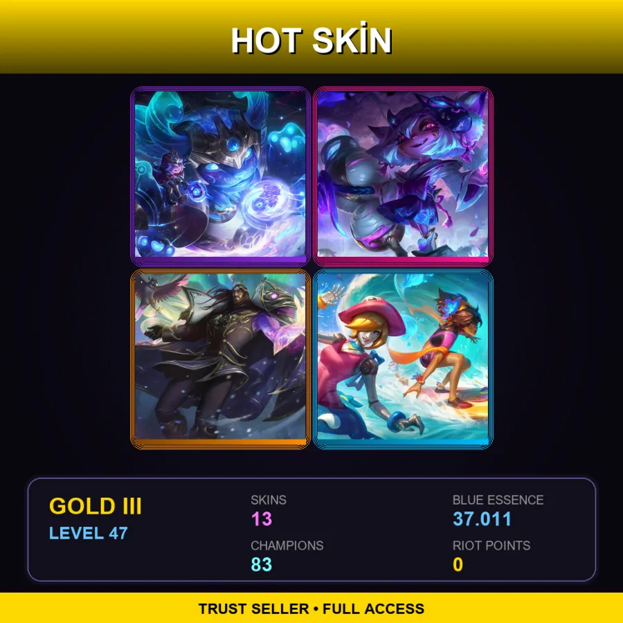 TR | Lv47 | Gold III | 13 Skin | 83 Champ