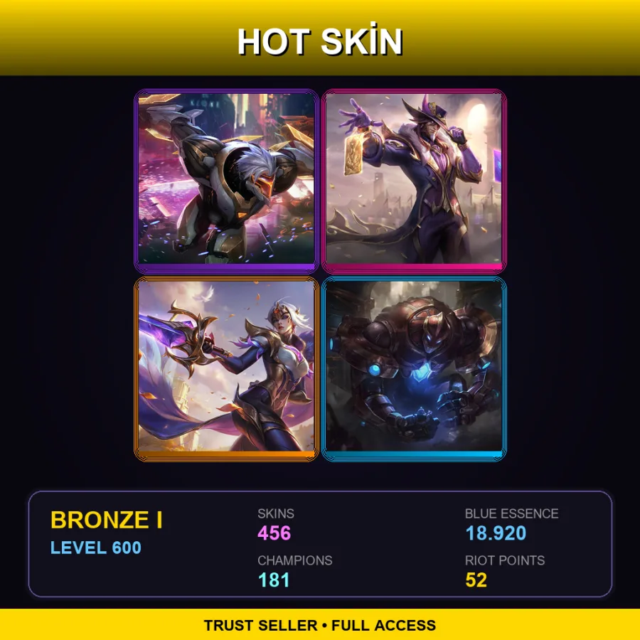 TR | Lv600 | Bronze I | 456 Skin | 181 Champ