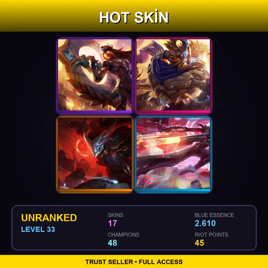 TR | Lv33 | Unranked | 17 Skin | 48 Champ