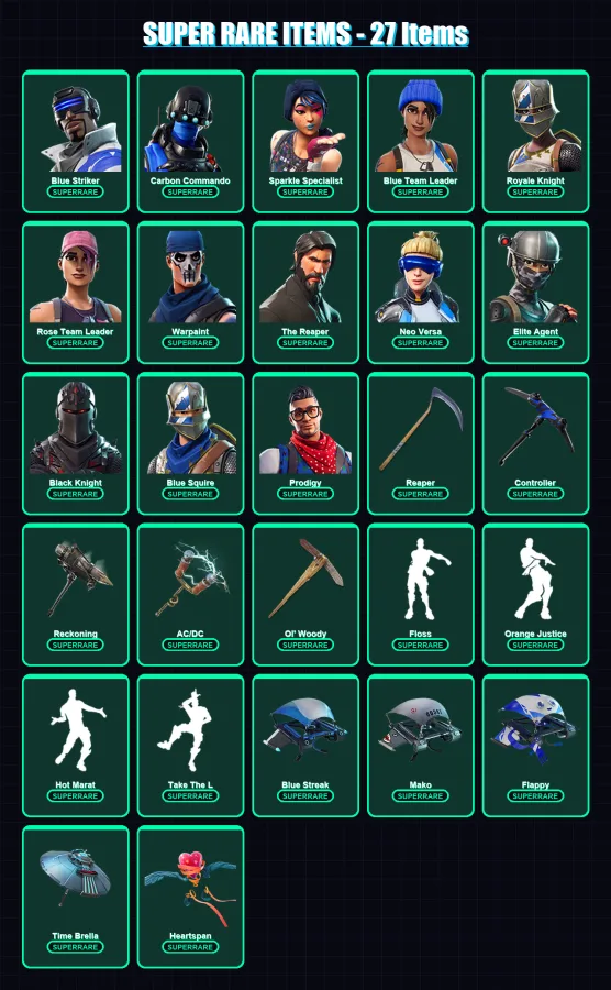 [PC/XBOX] | Blue Striker | Carbon Commando | Sparkle Specialist | 159 skin | Lv2071