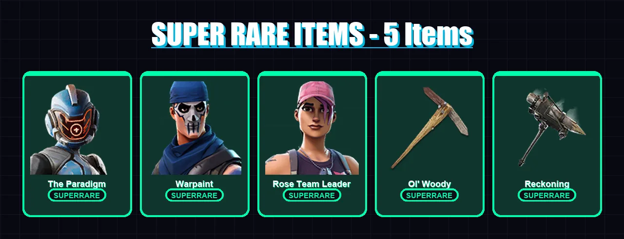 [PC/PSN] | The Paradigm | Warpaint | Rose Team Leader | Eternal Knight | Catalyst | 114 skin | 124 pickaxe | 98 emote | 117 glider | Lv1473