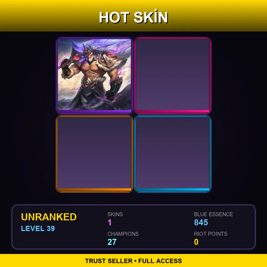 EUW | Lv39 | Unranked | 1 Skin | 27 Champ
