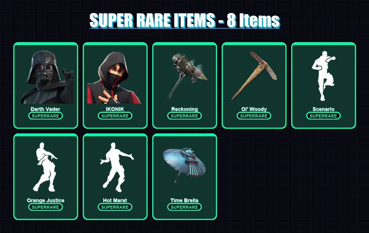 [PC] | Darth Vader | IKONIK | Calamity | Carbide | Frozen Love Ranger | 287 skin | 279 pickaxe | 239 emote | 234 glider | Lv3002
