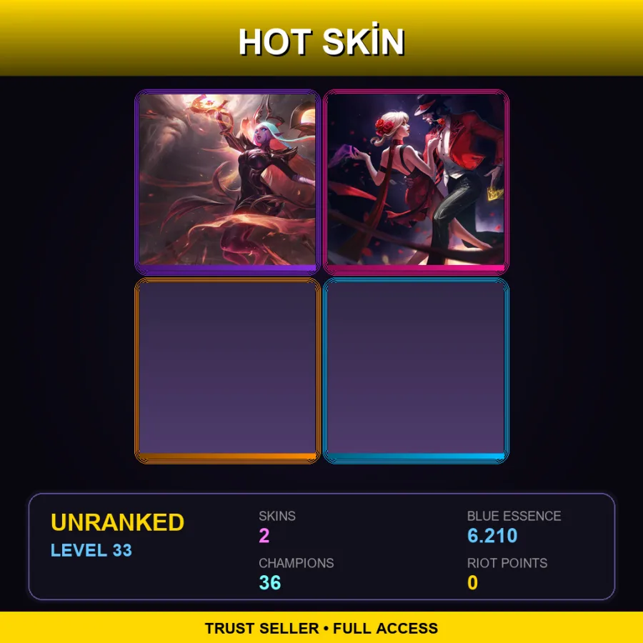 EUW | Lv33 | Unranked | 2 Skin | 36 Champ — LoL account