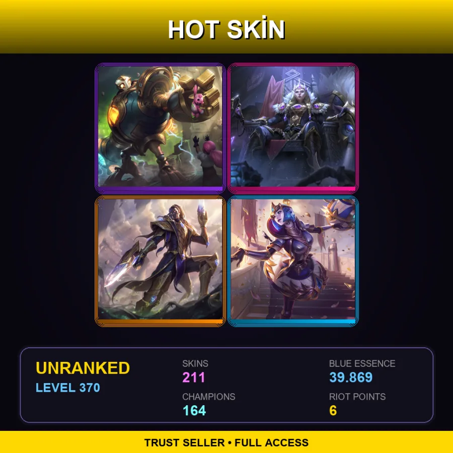 LAS | Lv370 | Unranked | 211 Skin | 164 Champ