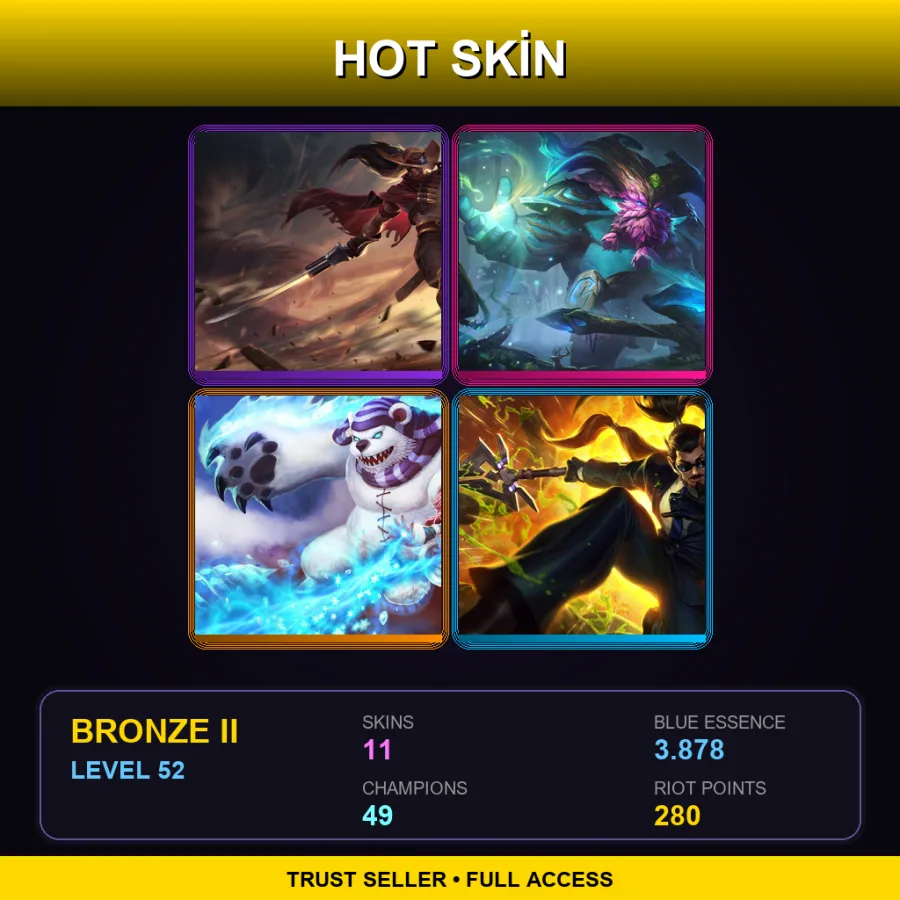 LAN | Lv52 | Bronze II | 11 Skin | 49 Champ