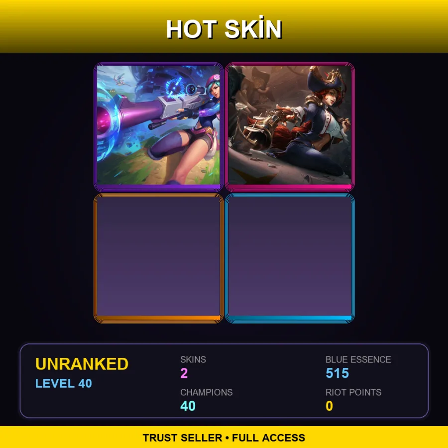 VN | Lv40 | Unranked | 2 Skin | 40 Champ