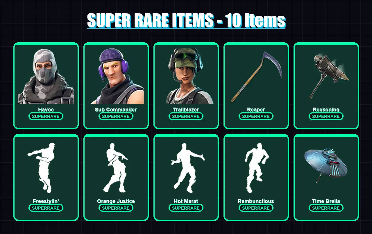 [PC/XBOX/PSN] | Havoc | Sub Commander | Trailblazer | Calamity | Zenith | 32 skin | 26 pickaxe | 33 emote | 24 glider | Lv350 — Fortnite account