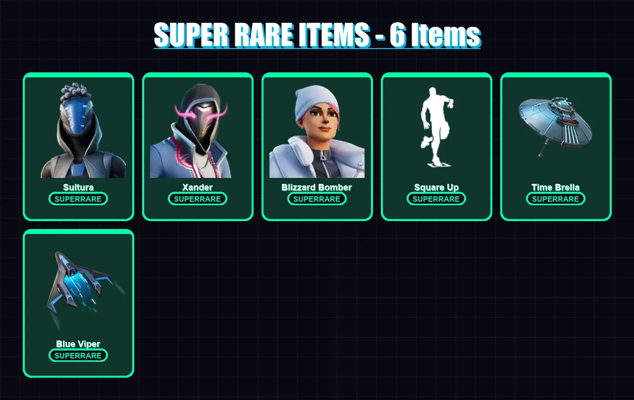 [PS4/PS5/XBOX/PC] | Sultura | Xander | Blizzard Bomber | Snap | Malik | 53 skin | 78 pickaxe | 37 emote | 57 glider | Lv625