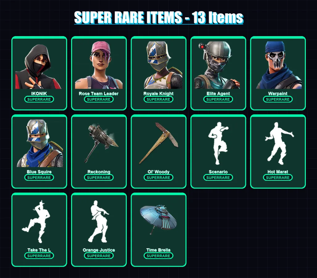 [PS4/PS5/XBOX/PC] | IKONIK | Rose Team Leader | Royale Knight | Elite Agent | Warpaint | 68 skin | 51 pickaxe | 79 emote | 68 glider | Lv749
