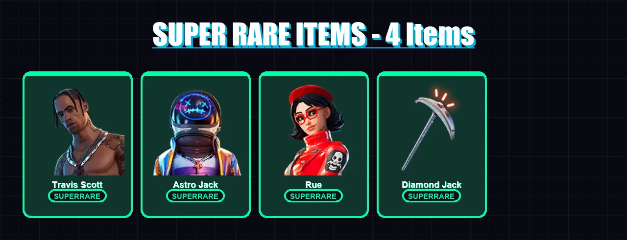 [PS4/PS5/XBOX/PC] | Travis Scott | Astro Jack | Rue | P.A.N.D.A Team Leader | Power Chord | 78 skin | 32 pickaxe | 38 emote | 28 glider | Lv467