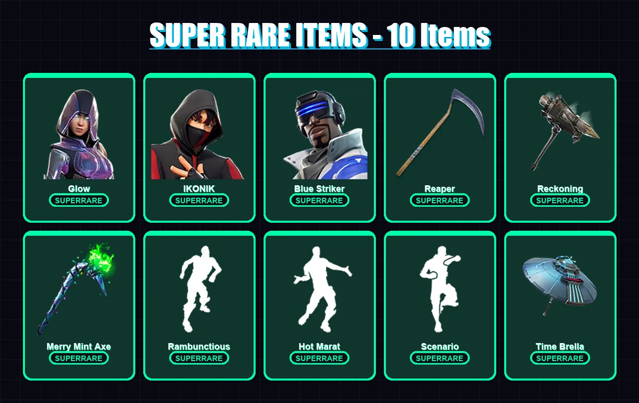 [PC/XBOX] | Glow | IKONIK | Blue Striker | Lynx | Deadpool | 88 skin | 63 pickaxe | 86 emote | 57 glider | Lv757