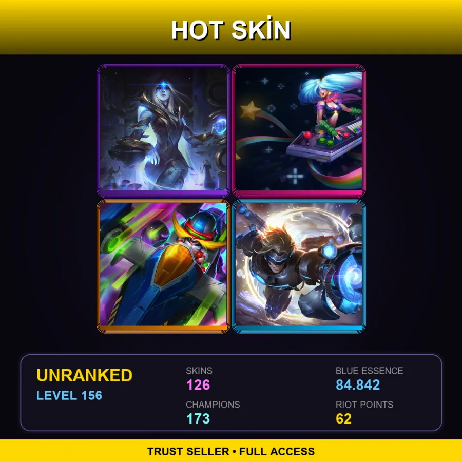 TR | Lv156 | Unranked | 126 Skin | 173 Champ
