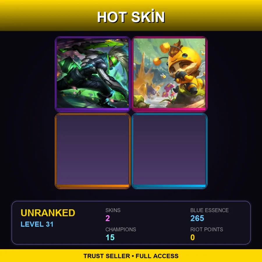 LAN | Lv31 | Unranked | 2 Skin | 15 Champ