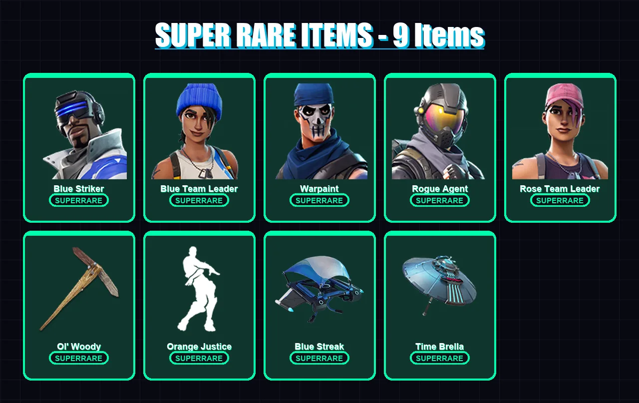 [PC/XBOX/PSN] | Blue Striker | Blue Team Leader | Warpaint | Rogue Agent | Rose Team Leader | 17 skin | 21 pickaxe | 18 emote | 22 glider | Lv245 — Fortnite account