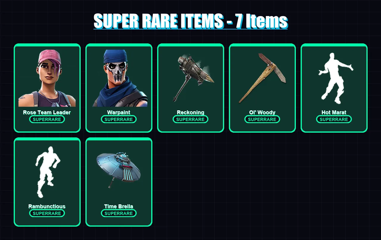 [PC/PSN] | Rose Team Leader | Warpaint | Hybrid | Drift | Calamity | 51 skin | 44 pickaxe | 64 emote | 48 glider | Lv510