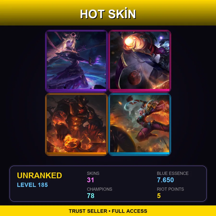 LAN | Lv185 | Unranked | 31 Skin | 78 Champ — Royal Guard Fiora