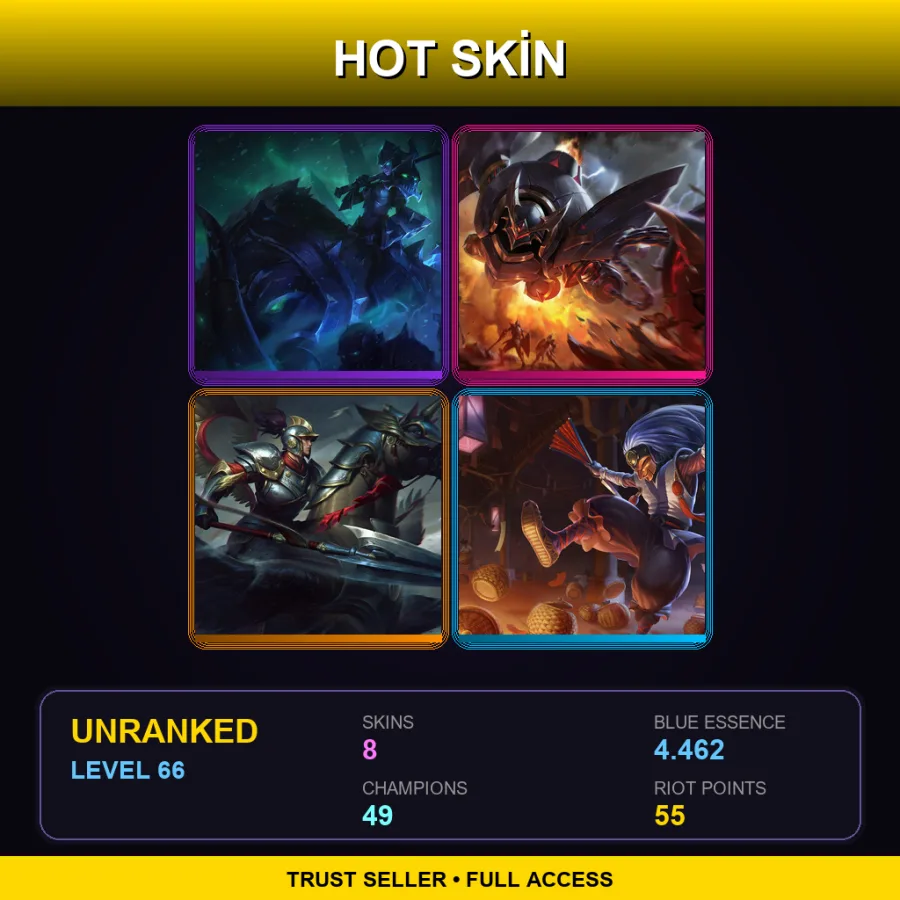 LAN | Lv66 | Unranked | 8 Skin | 49 Champ