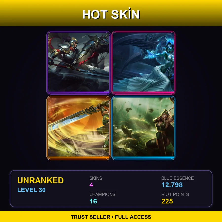 LAS | Lv30 | Unranked | 4 Skin | 16 Champ — Commando Garen