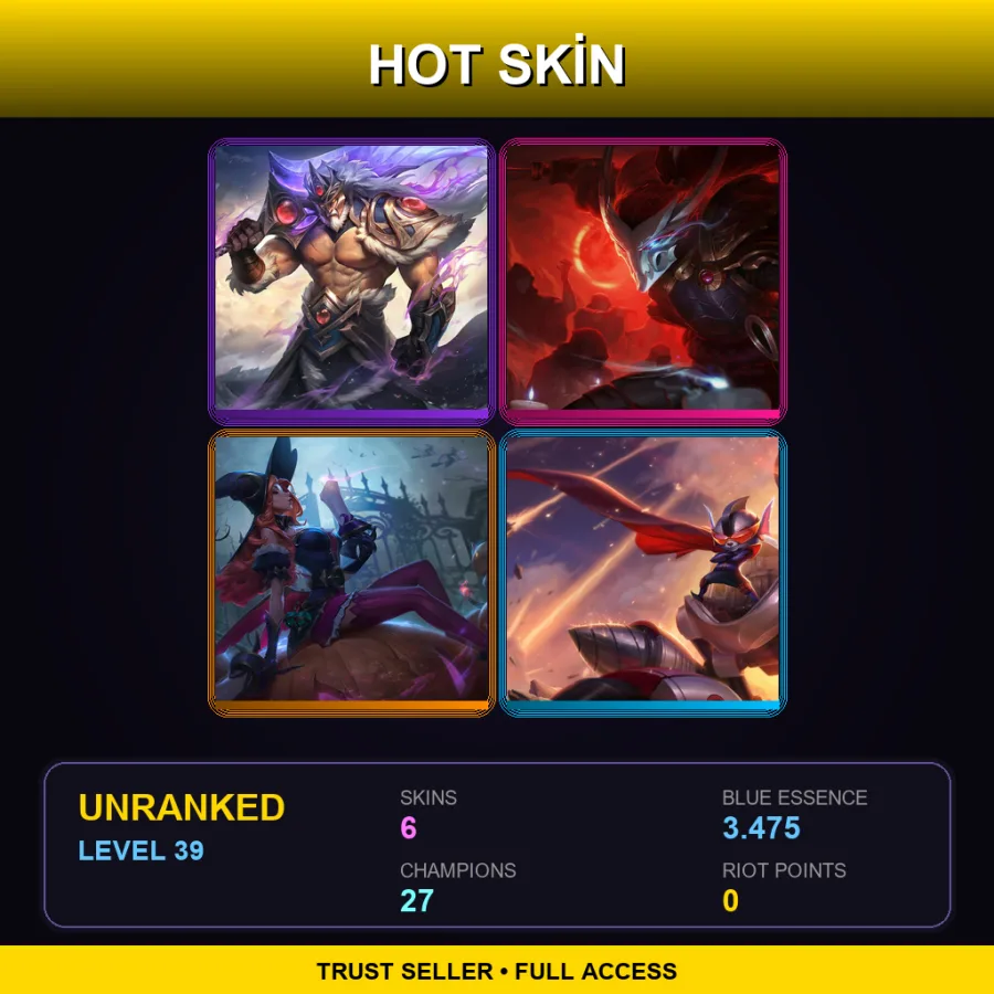 BR | Lv39 | Unranked | 6 Skin | 27 Champ with Jhin