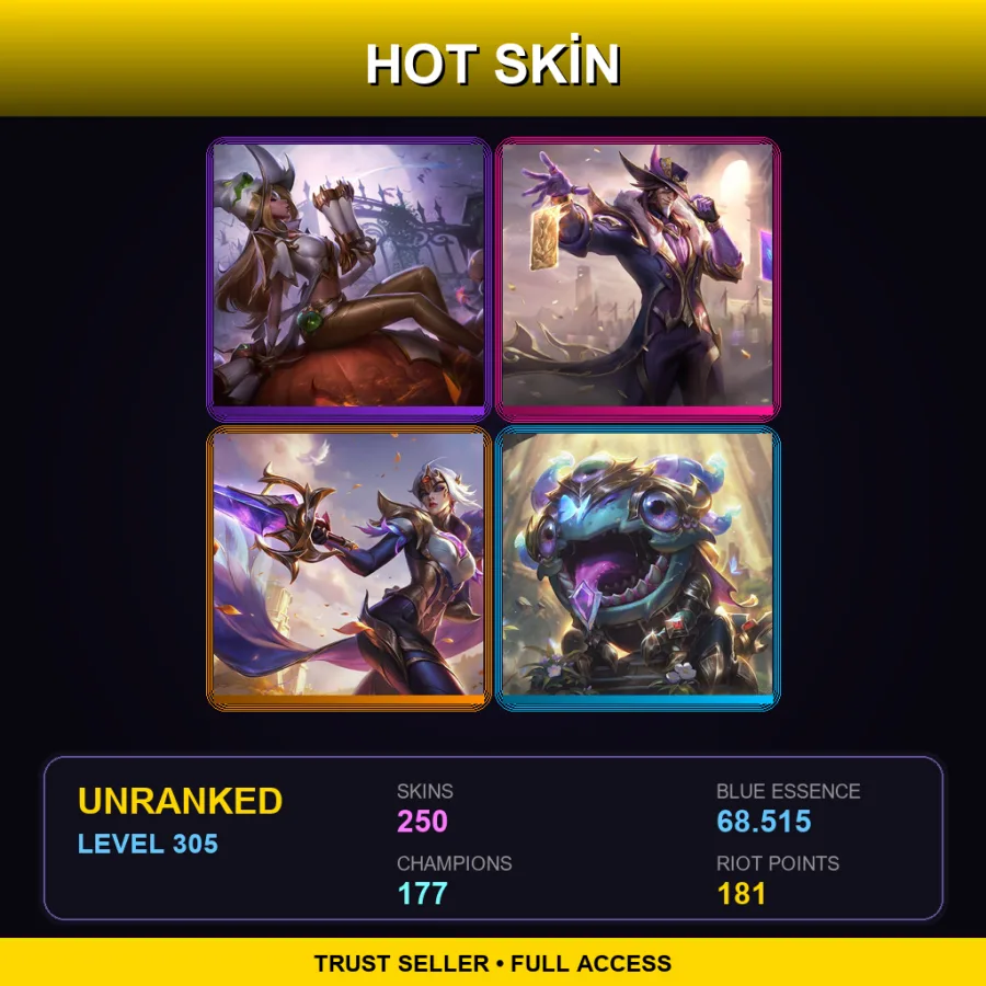 EUW | Lv305 | Unranked | 250 Skin | 177 Champ — Pulsefire Thresh