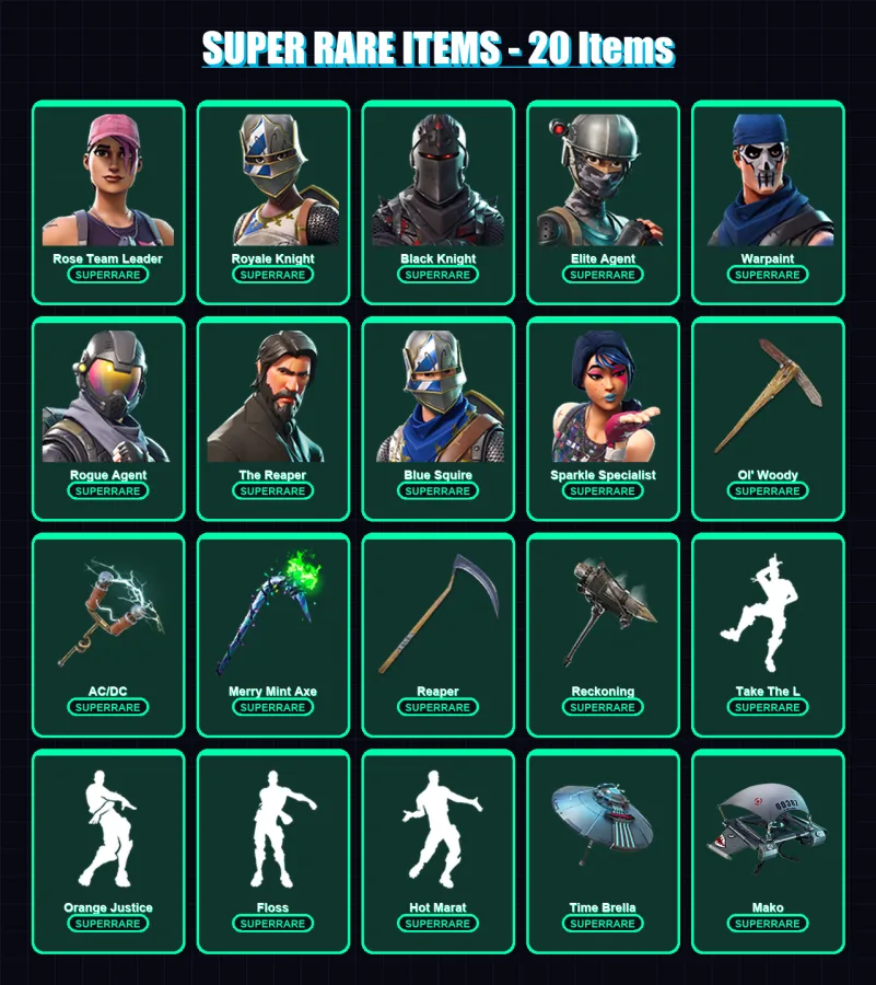 [PS4/PS5/XBOX/PC] | Rose Team Leader | Royale Knight | Black Knight | 126 skin | Lv1720