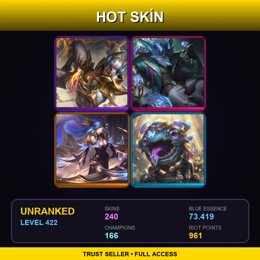 BR | Lv422 | Unranked | 240 Skin | 166 Champ