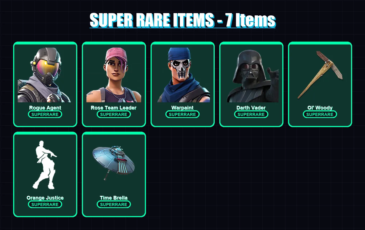 [PC/XBOX/PSN] | Rogue Agent | Midas | Drift | Rose Team Leader | Warpaint | 102 skin | 144 pickaxe | 128 emote | 134 glider | Lv2049