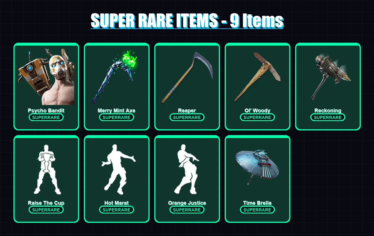 [PS4/PS5/XBOX/PC] | Psycho Bandit | Spire Assassin | The Ageless | Ronin | Mandalorian | 505 skin | 499 pickaxe | 353 emote | 316 glider | Lv7704