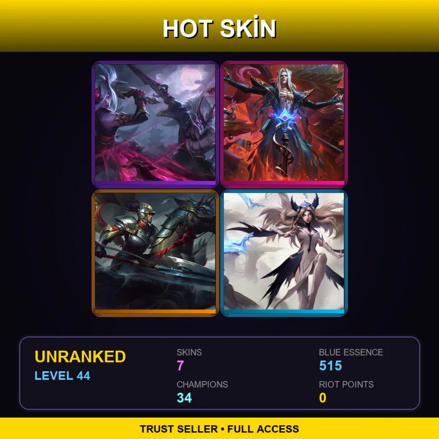 EUNE | Lv44 | Unranked | 7 Skin | 34 Champ — Blood Moon Master Yi