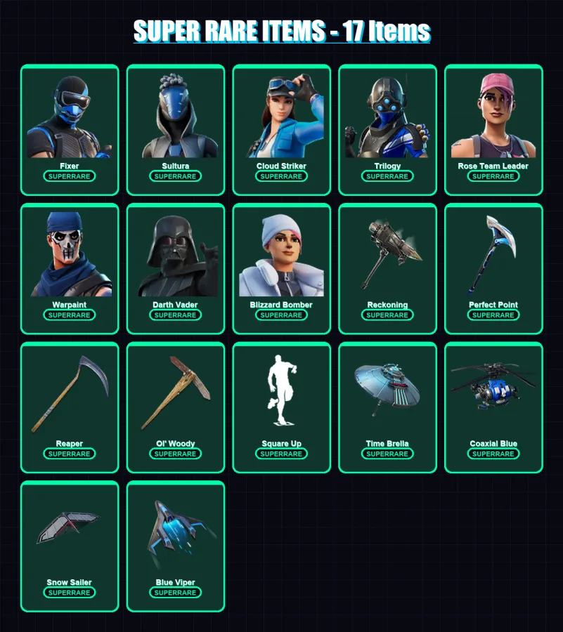 [PS4/PS5/XBOX/PC] | Fixer | Sultura | Cloud Striker | Trilogy | Rose Team Leader | 212 skin | 220 pickaxe | 191 emote | 192 glider | Lv3084 — Fortnite account