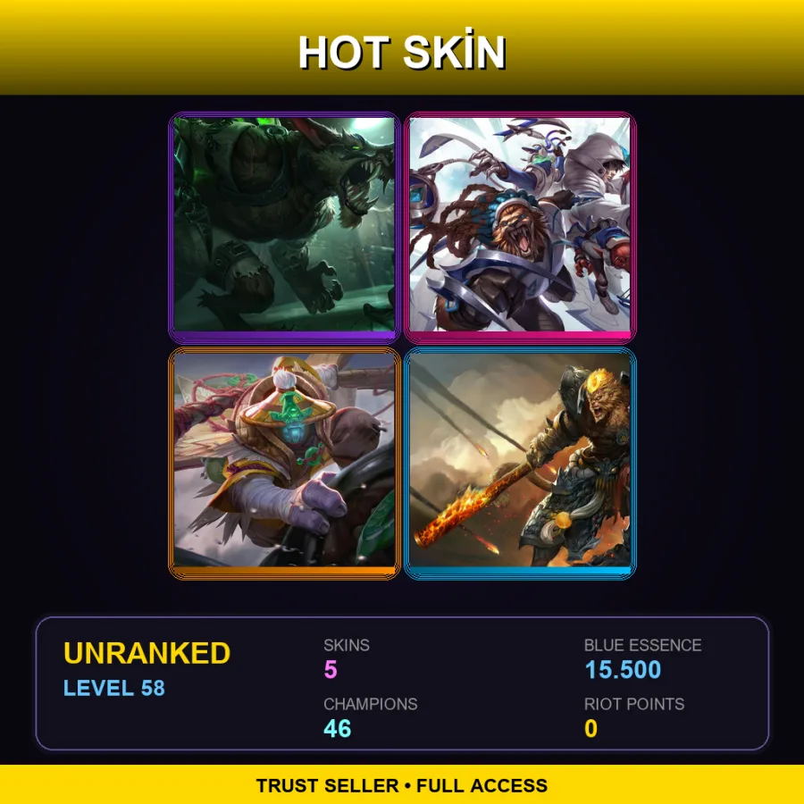 EUNE | Lv58 | Unranked | 5 Skin | 46 Champ