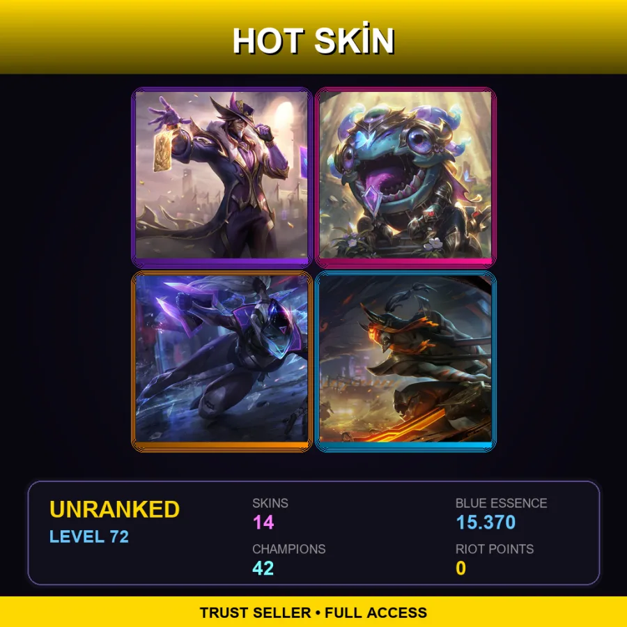 LAN | Lv72 | Unranked | 14 Skin | 42 Champ