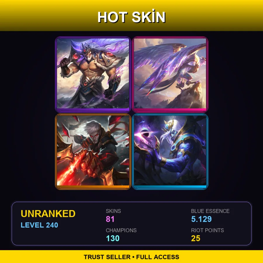 ME | Lv240 | Unranked | 81 Skin | 130 Champ