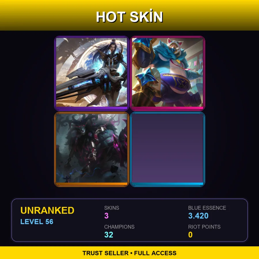 EUW | Pulsefire Caitlyn | Pajama Guardian Cosplay Urgot | The Thousand-Pierced Bear | 3 Skin | 32 Champ | Lv56