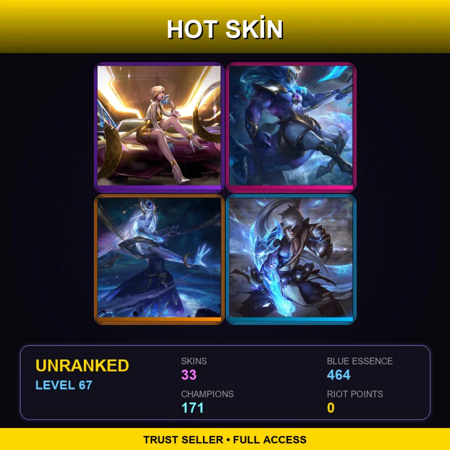 VN | Lv67 | Unranked | 33 Skin | 171 Champ — Pool Party Orianna