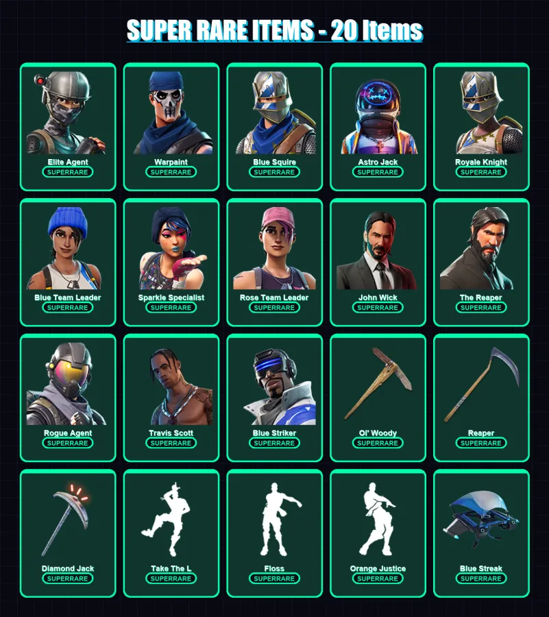 [PS4/PS5/PC] | Elite Agent | Warpaint | Blue Squire | Astro Jack | Royale Knight | 142 skin | 145 pickaxe | 151 emote | 109 glider | Lv1096