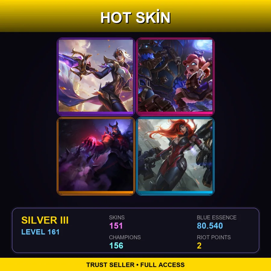 NA | Lv161 | Silver III | 151 Skin | 156 Champ