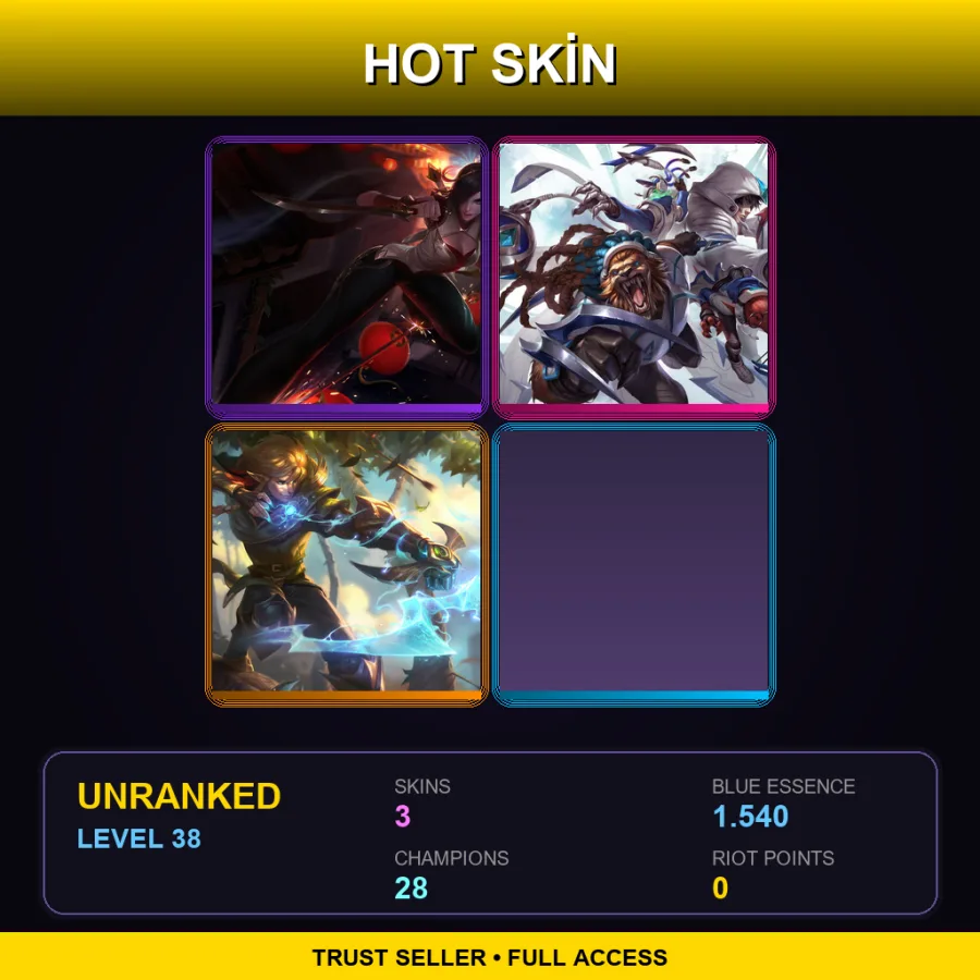 BR | Lv38 | Unranked | 3 Skin | 28 Champ