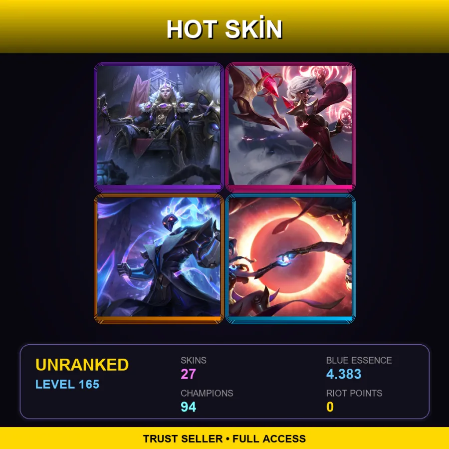 LAS | Lv165 | Unranked | 27 Skin | 94 Champ