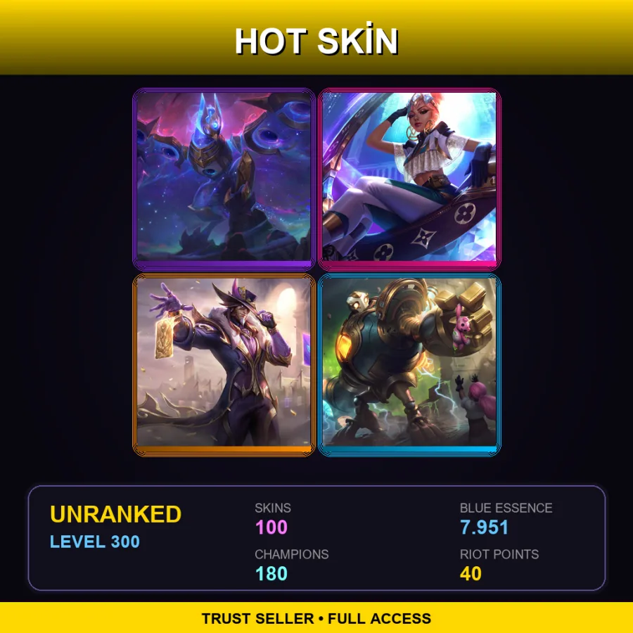 LAN | Lv300 | Unranked | 100 Skin | 180 Champ — Spirit Blossom Syndra
