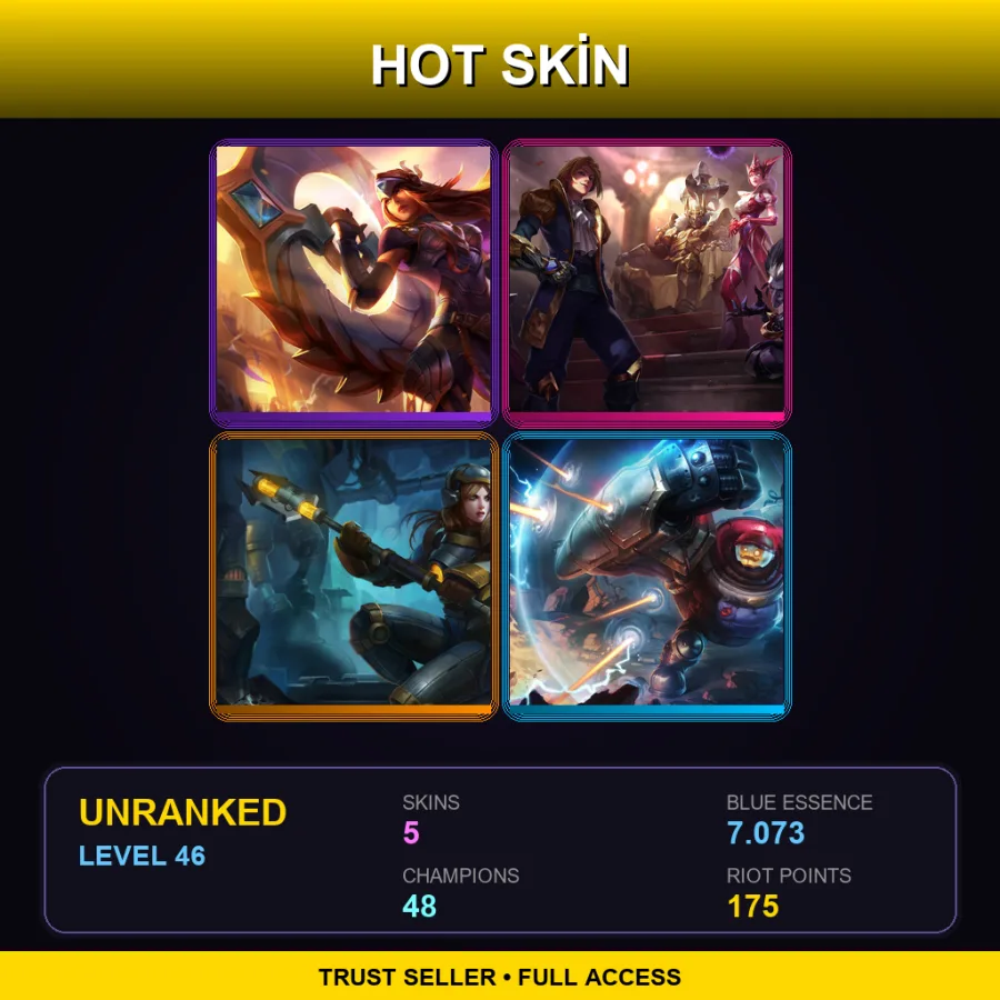 NA | Lv46 | Unranked | 5 Skin | 48 Champ